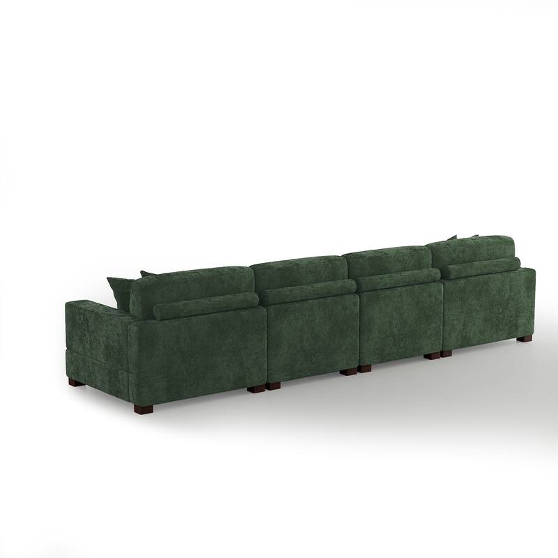 Oversized Modern Chenille L-shape Modular Sectional Sofa with Chaise