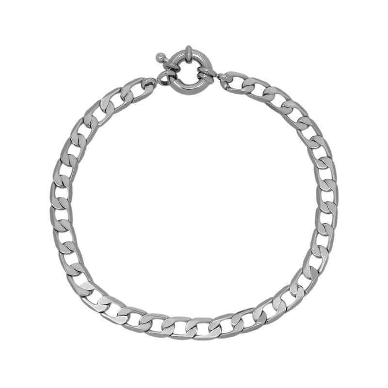 Victoria Townsend Small Fine Silver Plated Flat Curb Bracelet-7.5"