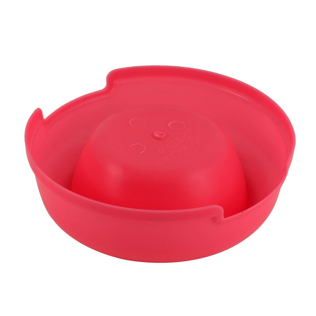 red plastic dog bowl