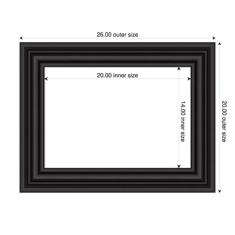 Amanti Art Colonial Black Framed Dry Erase Magnetic Board - 26 x 20 in
