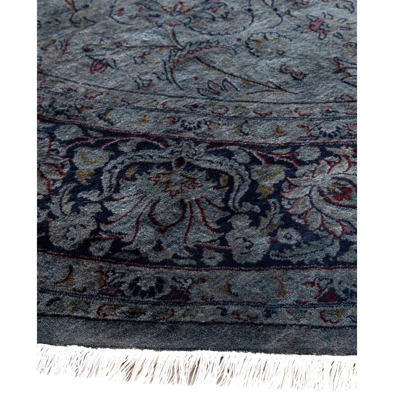 Overdyed One-of-a-Kind Hand-Knotted Round Area Rug - Gray - 8' 0" x 8' 1"