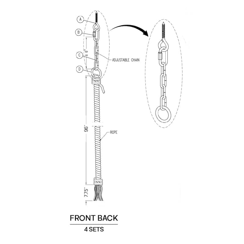 Cambridge Casual Carmel Teak Outdoor Porch Swing Daybed with Cushion