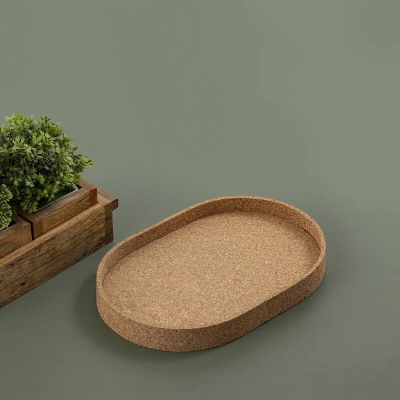 Oval Cork Tray Sm