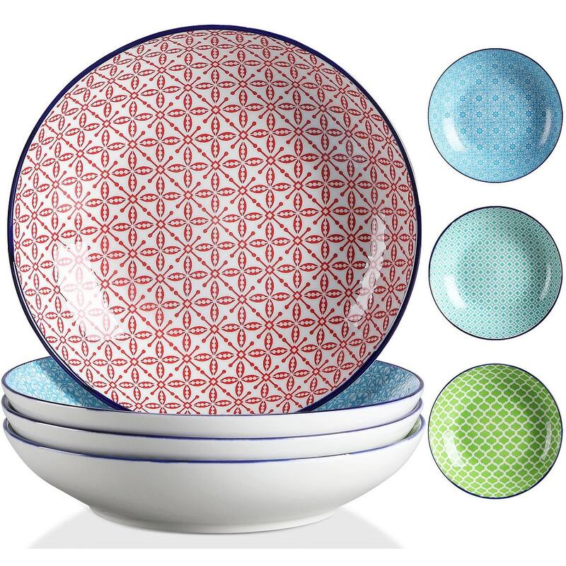 vancasso Macaron 4-Piece Multi-Color Dinner Plates Dessert Soup Plates