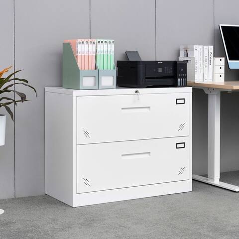 2 Drawer Lateral Filing Cabinet for Legal/Letter A4 Size