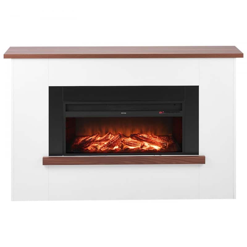 1500W Electric Fireplace Heater with Adjustable Flame Brightness and Infrared Heat Remote Control