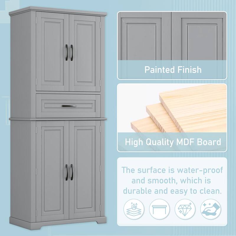 Christopher Knight Home - Whitmore Tall Bathroom Storage Cabinet with Adjustable Shelves and Multi-Functional Design