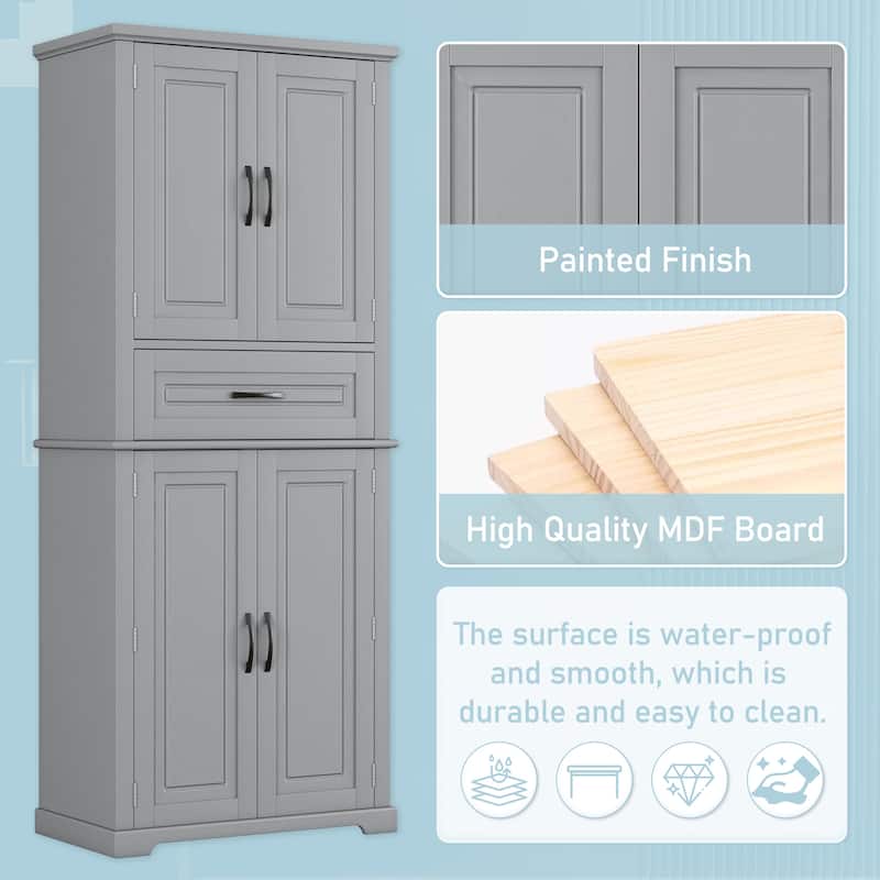 Roomfitters Bathroom Storage Cabinet with Multi-functional Storage, Drawer with Slide Rails and Adjustable Shelf