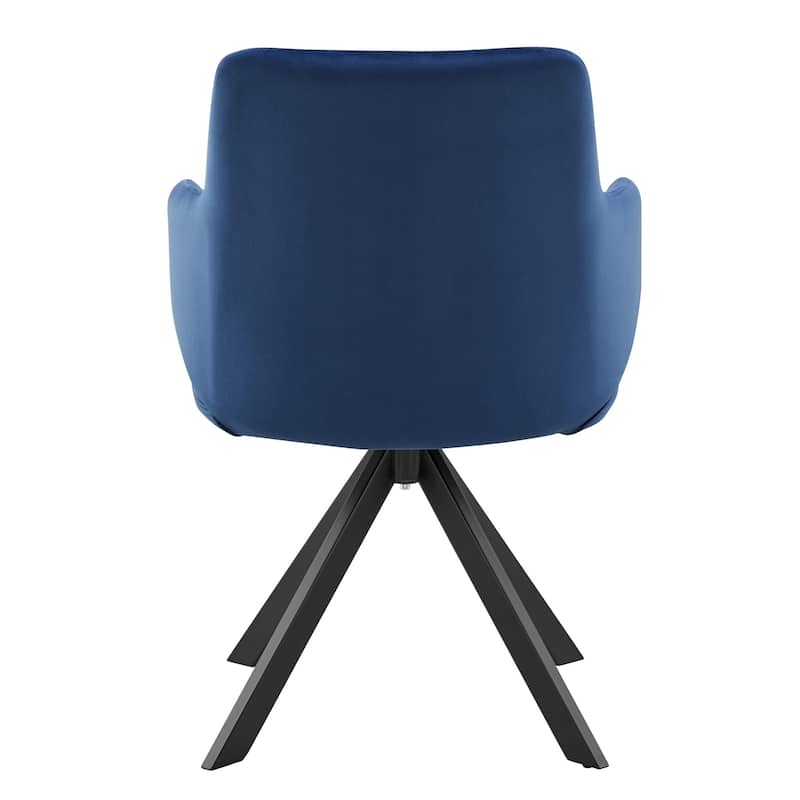 Velvet Swivel Dining Armchair with Black Steel Legs Modern Velvet Upholstered for Living Room - 33.47”H x 22.84”W x 24.02”D