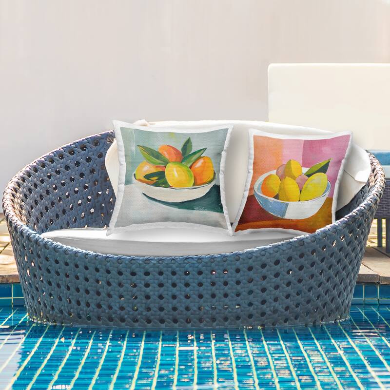 Stupell Fresh Fruits in Bowl Printed Outdoor Throw Pillow Design by Walker Noble (Set of 2)