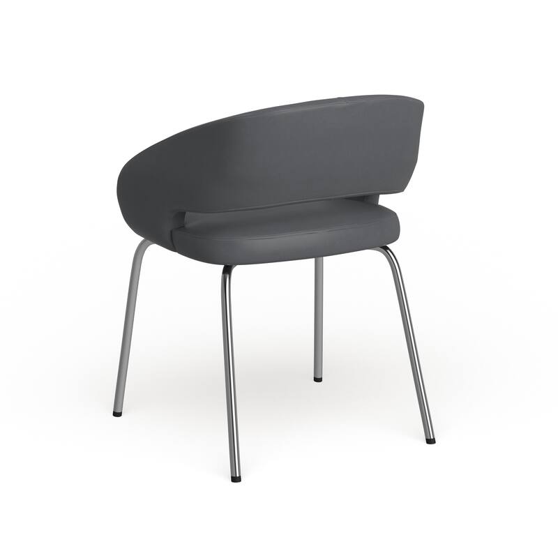 Contemporary LeatherSoft Side Reception Chair with Chrome Legs
