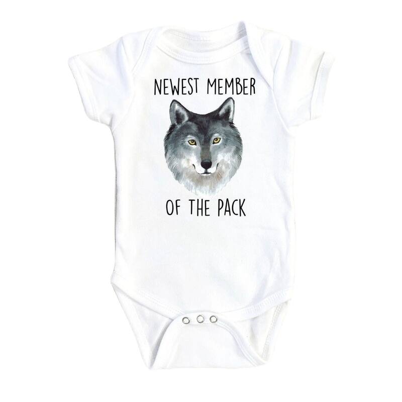 Wolf Pack - Baby Boy Girl Clothes Infant Bodysuit Funny Cute Newborn 1D - Natural - 0-3M