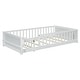 preview thumbnail 58 of 58, Twin size Floor Platform Bed with Built-in Book Storage Rack,Door