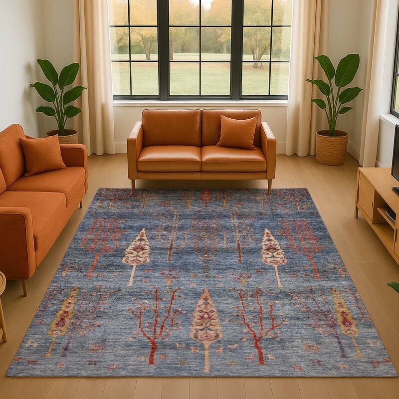 Premium Washable Super Soft Global Boho Mayfield Rug - Blue - 8' x 10'