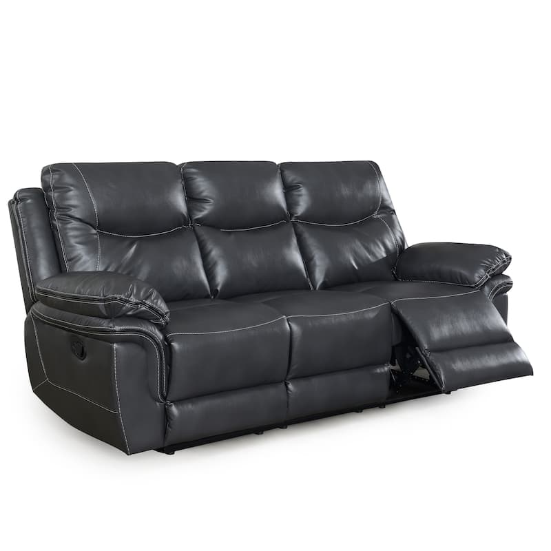 Steve Silver Irrigone Faux Leather Duel Reclining Sofa - Grey