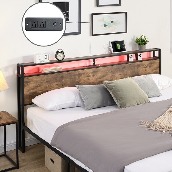 King headboards with lights shop
