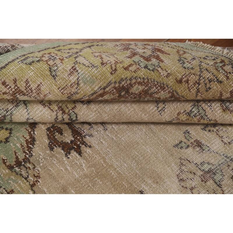 Distressed Anatolian Turkish Vintage Area Rug Handmade Wool Carpet - 5'1"x 8'6"