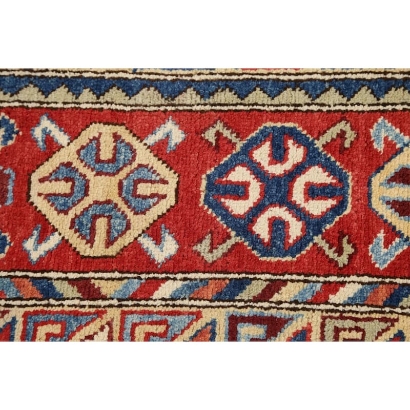 Geometric Super Kazak Oriental Vegetable Dye Area Rug Wool Handmade - 8'8" x 11'9"
