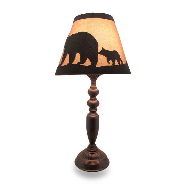 Shop Distressed Finish Metal Lamp W Matching Black Bear Silhouette