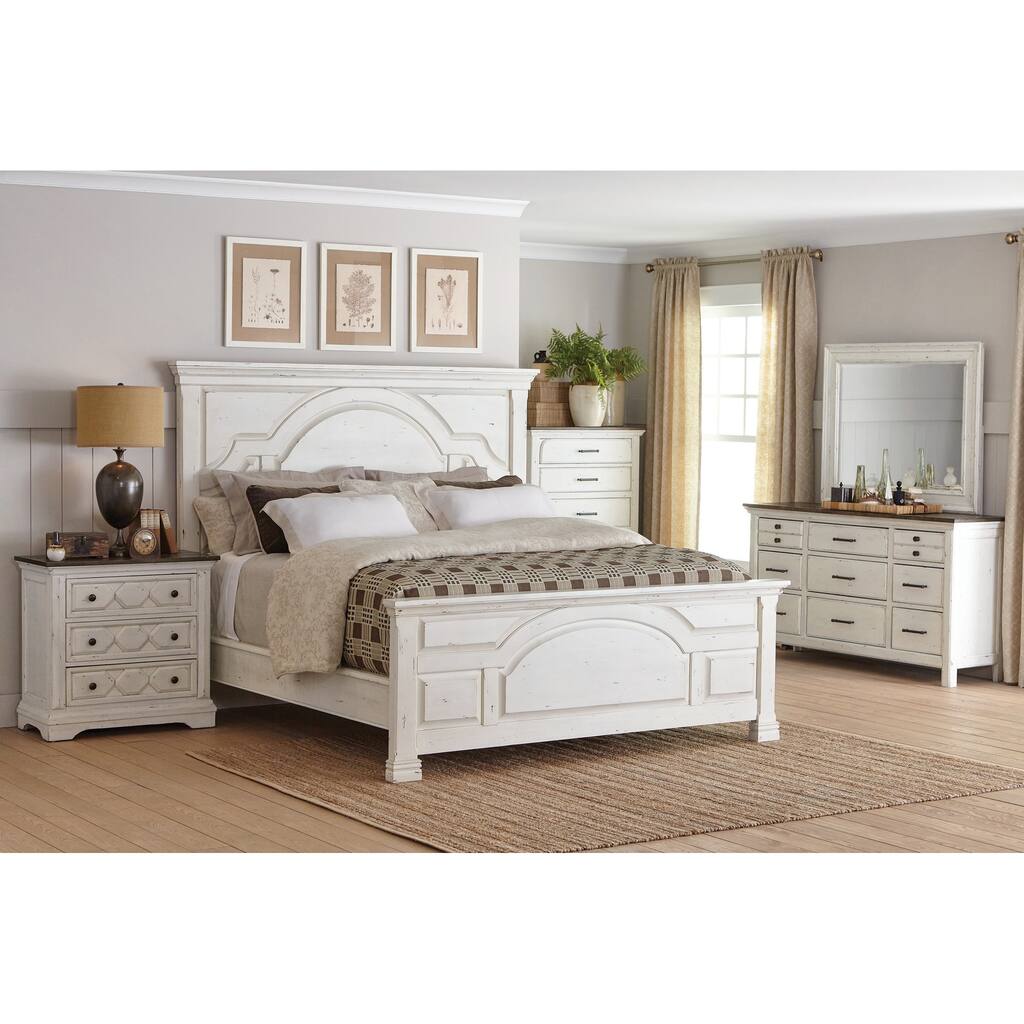 Danica Latte and Vintage White 4-piece Panel Bedroom Set