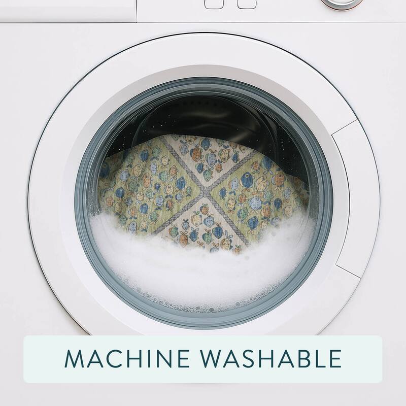 Machine Washable Indoor/ Outdoor Diamond Fish Chantille Rug