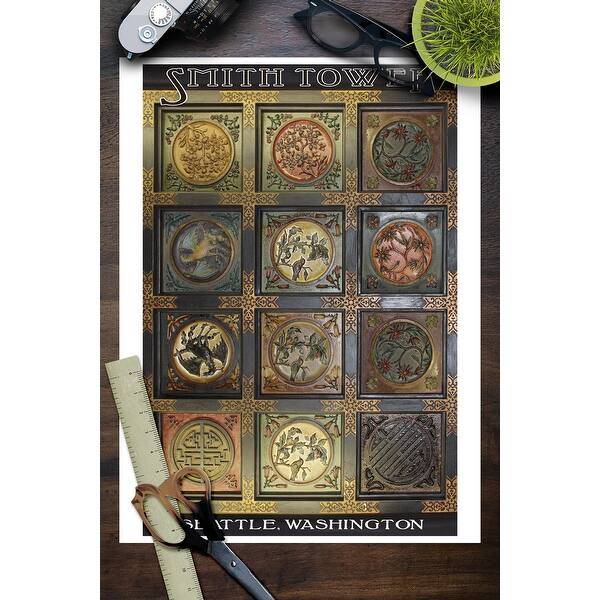 Shop Smith Tower Seattle Washington Ceiling Tiles Art Print