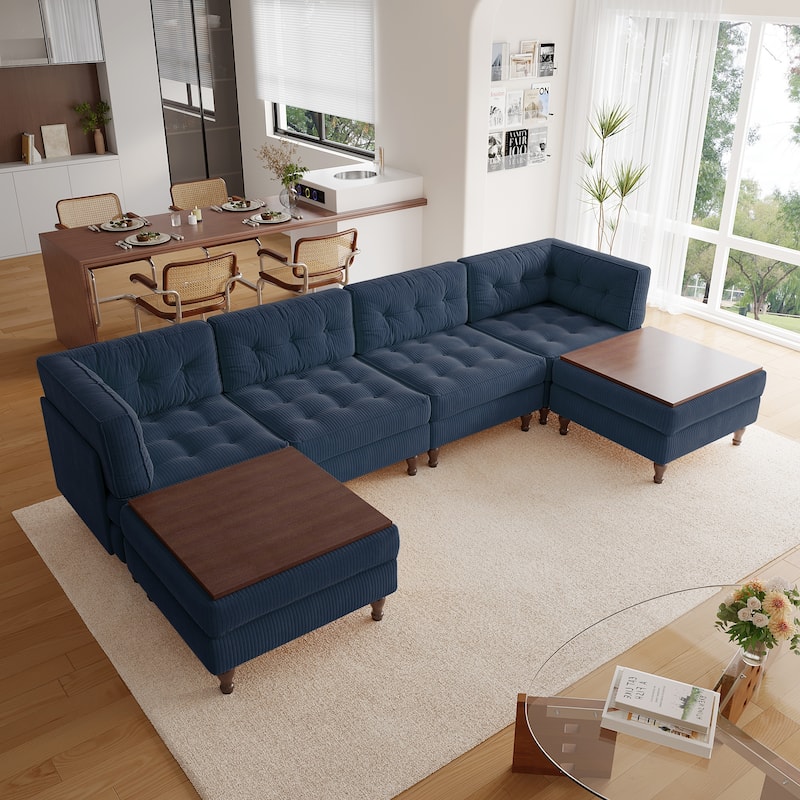 Madison Oversized Upholstered Corduroy Modular Sectional Sofa