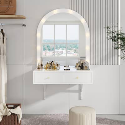 Floating Makeup Vanity Desk with Mirror
