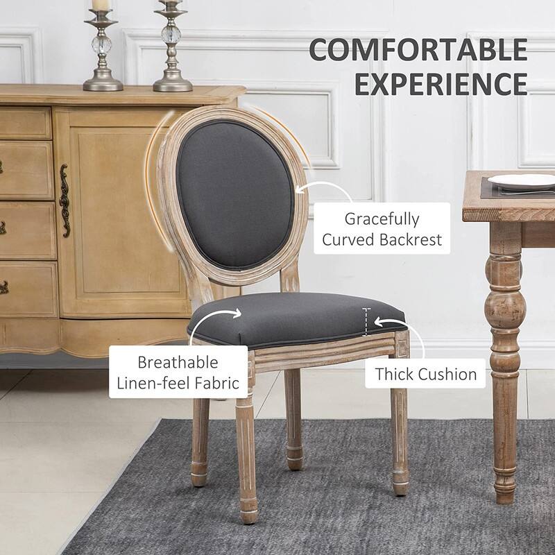 Mieres French Vintage Upholstered Dining Chair, Side Chair(Set of 2)