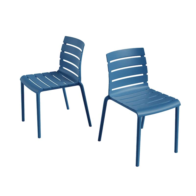 Rylan Stackable Plastic Chair for Indoors or Outdoors - Set of 2