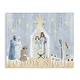 preview thumbnail 1 of 9, Stupell Nativity Barn Stable Christmas Holiday Rustic Scene Canvas Wall Art - Blue 16 x 20