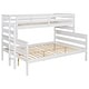 preview thumbnail 12 of 24, Solid Wood Twin XL Over Queen Bunk Bed with Ladder and Slat Support, Bedroom Detachable Bed Frame for Kid Adult Boy Girl Teen