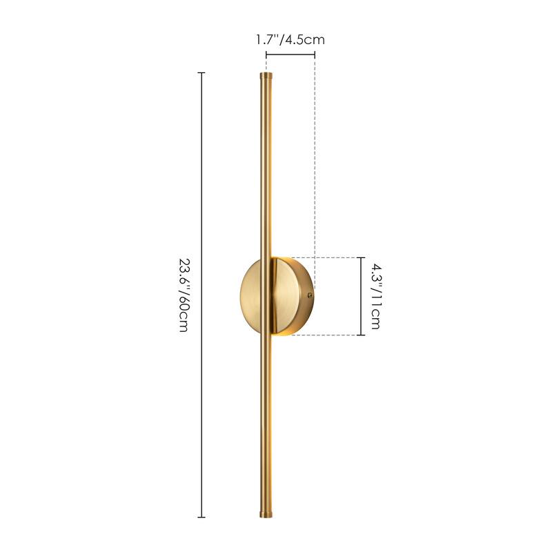 1-Light Black/ Gold/ Nickel Modern Long Linear Strip Wall Sconce Dimmable LED Bathroom Vanity Light