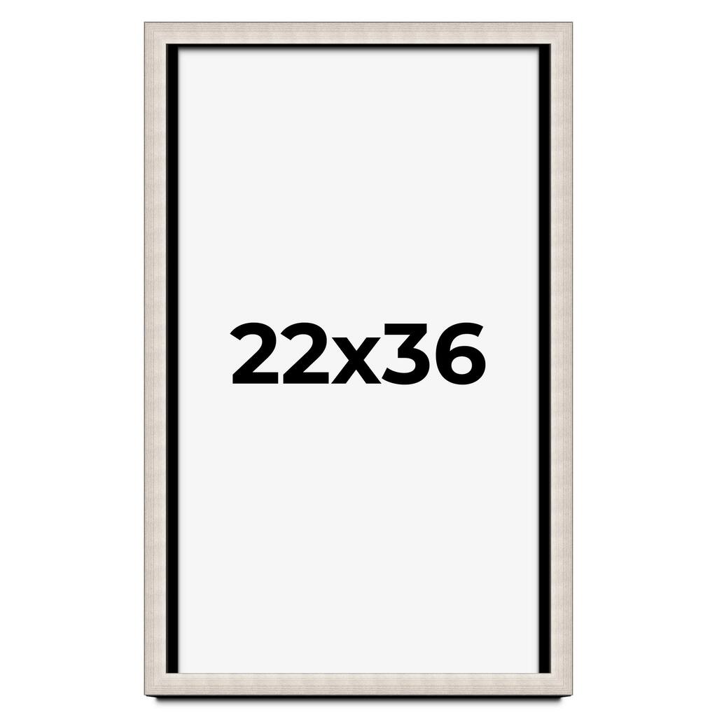 22x36 Shadow Box Frame Silver Real Wood Contemporary Shadowbox Display Frame UV Acrylic Front Acid Free Backing and Hardware