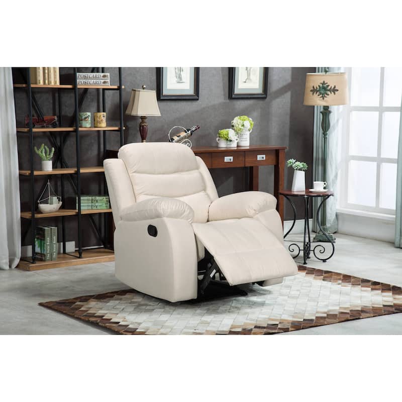 Q-Max Manual Recliner Chair with Overstuffed Cushions for Bedroom and Living Room Reclining Single Sofa Chair