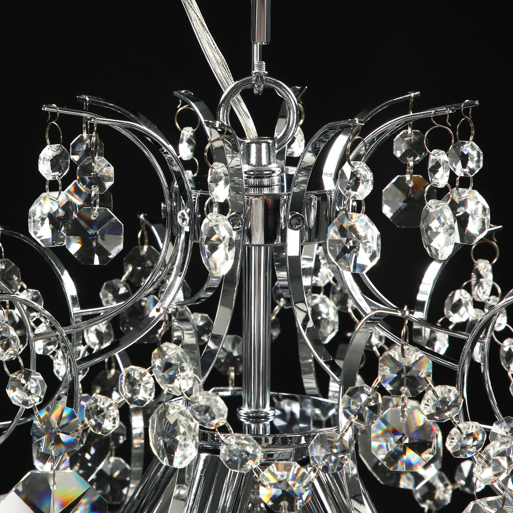 送料無料 日本 Diana Fixture Light Ceiling Chrome Chandelier Crystal 4-light 靴