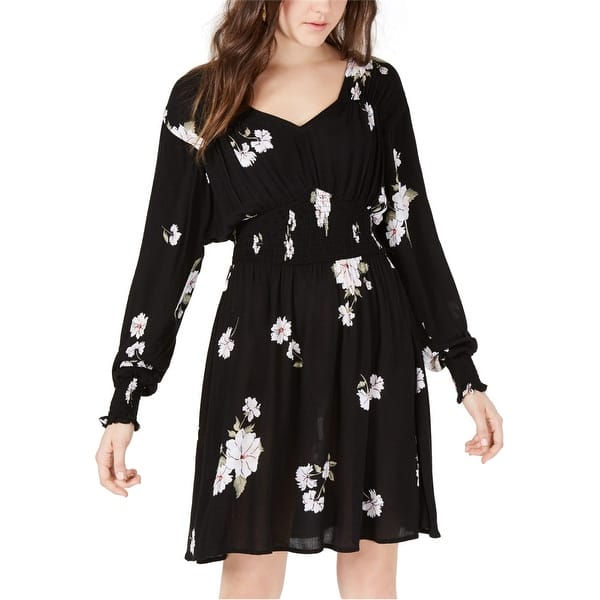 American Rag Womens Smocked Fit & Flare Dress,, Black, X-Small - Bed Bath &  Beyond - 41853087