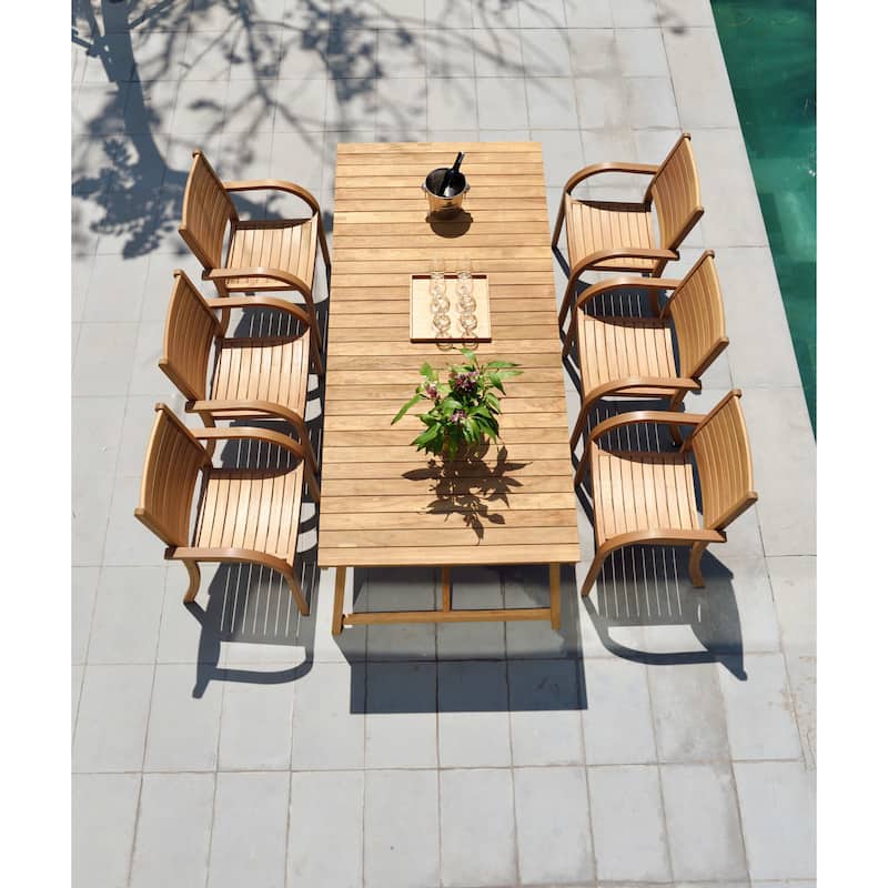 LifestyleGarden Reclaimed Teak Outdoor Patio Dining Set - 7pc