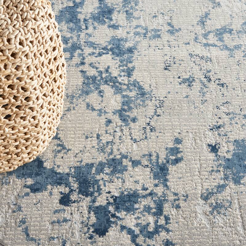 Nourison Rustic Textures Abstract Modern Blue Grey Area Rug
