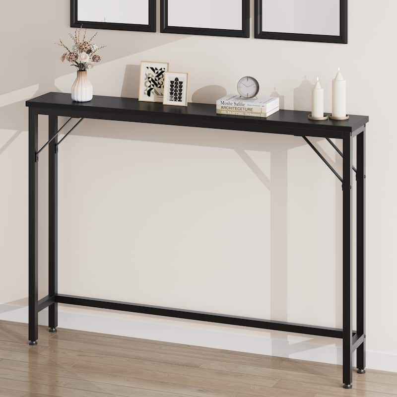 5.9" Narrow Sofa Table, Skinny Console Table with Storage