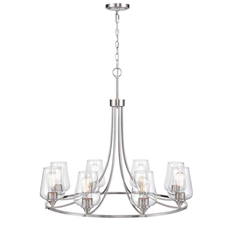 Millennium Lighting Ashford 8 Light Chandelier in Multiple Finishes with Clear Glass Shades