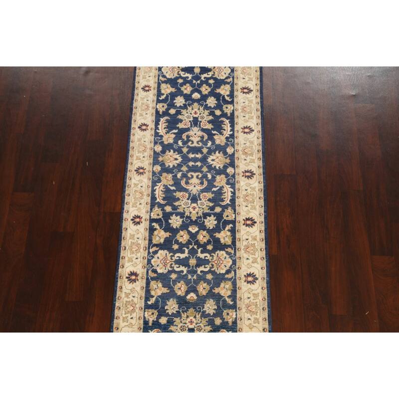 Vegetable Dye Peshawar Chobi Oriental Runner Rug Hand-knotted Carpet - 2'8" x 9'11"