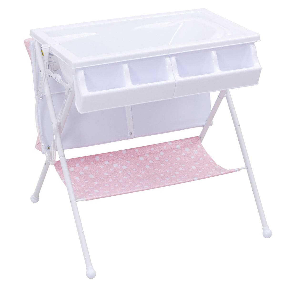 Costway Infant Baby Bath Changing Table Diaper Station Nursery Organizer Storage w Tube