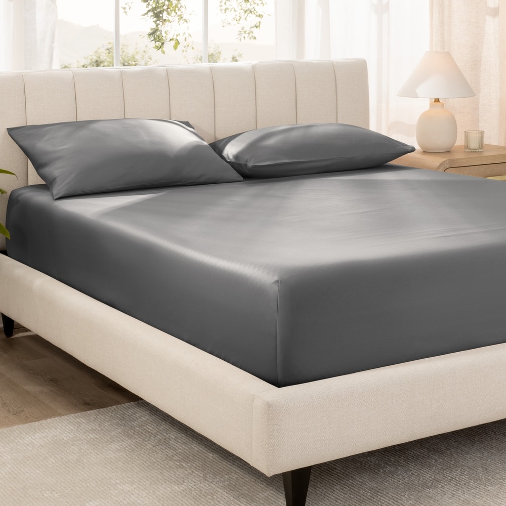 Bare Home Organic Cotton Fitted Sheet - Smoth Sateen Weave