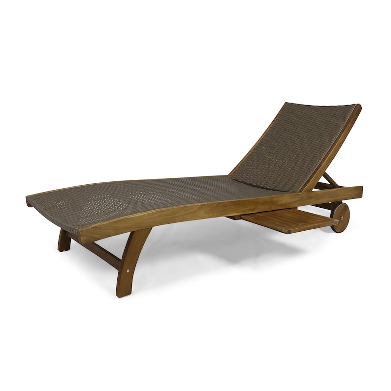 Banzai Wicker and Wood Outdoor Chaise Lounge (Set of 2) by Christopher Knight Home