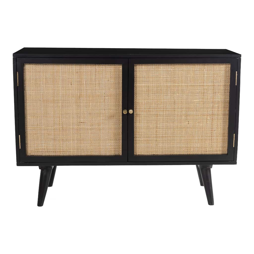 Glenda Two-Door Solid Wood with Natural Cane Sideboard