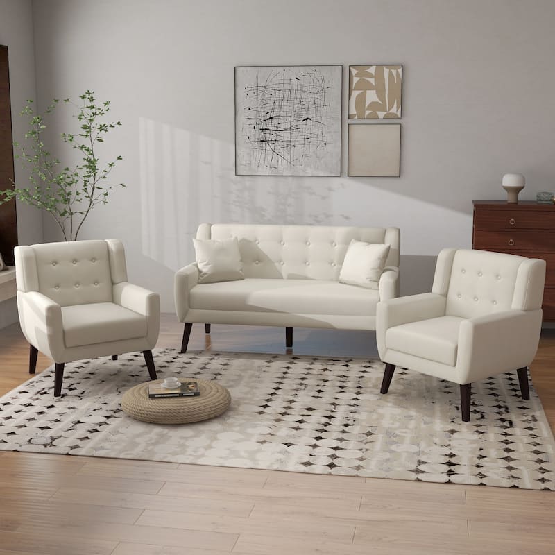 Cotton/ Linen Look Fabric Modern Accent Chair Armchair