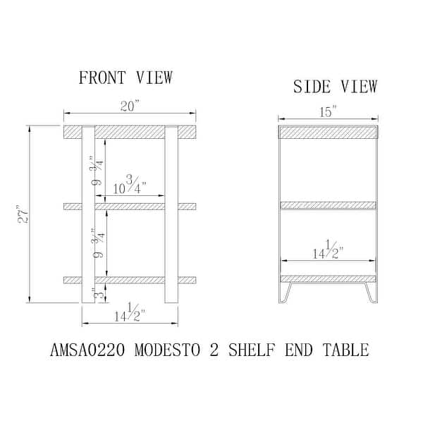 Carbon Loft Kenyon Reclaimed Wood with Metal Straps 3shelf End Table