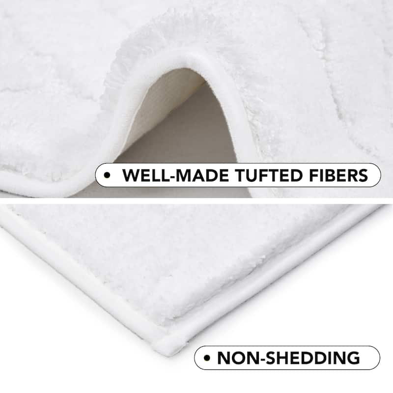 Deconovo Diamond Tufted Bathroom Rug Set, Non-Slip TPR Backing