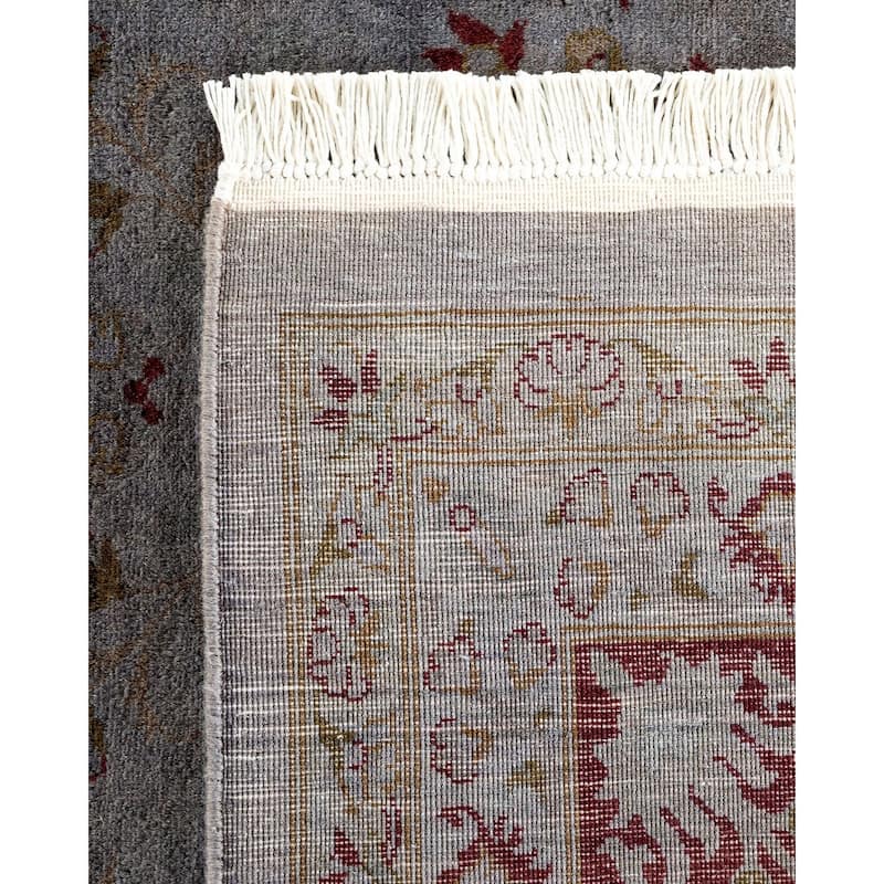 Overton Hand Knotted Wool Vintage Inspired Modern Contemporary Overdyed Gray Area Rug - 9' 2" x 12' 5"